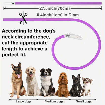 JOYTALE LED Glowing Pet Collar with USB Rechargeable Safety Light for Dogs & Cats