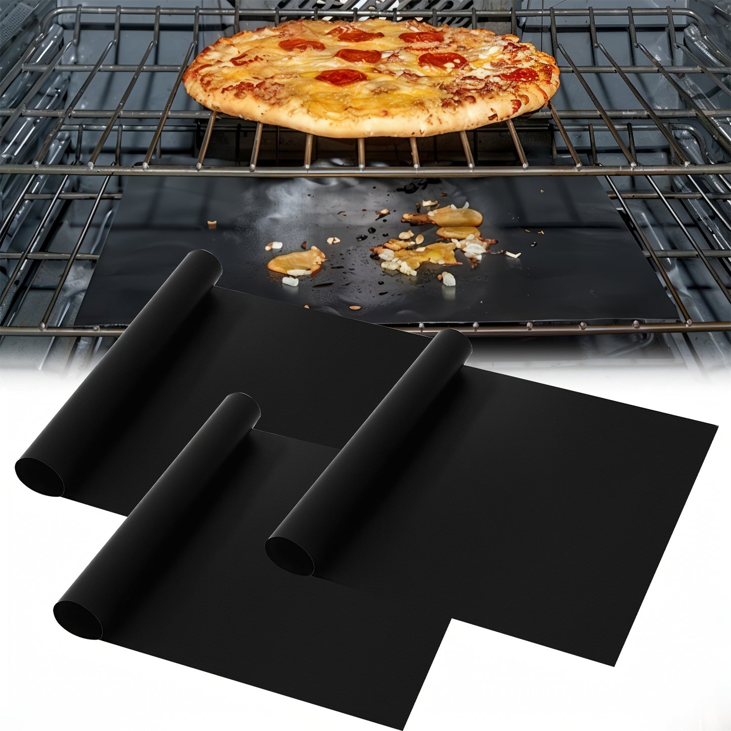3pcs/5pcs/6pcs Oven Bottom Oven Mats, Reusable Oven Mats, for Electric Ovens, Gas Ovens, Toasters, Microwaves, Stovetops, Grills, Mostly for Outdoor BBQ, Home, RV, Travel