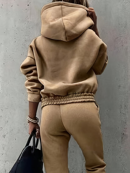 Autumn and Winter Women'S Fashion Casual Sweatshirt Set, European and American Style