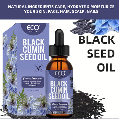 Eco Finist Black Cumin Seed Oil 1fl oz - Cold Pressed, Vitamin E Enriched