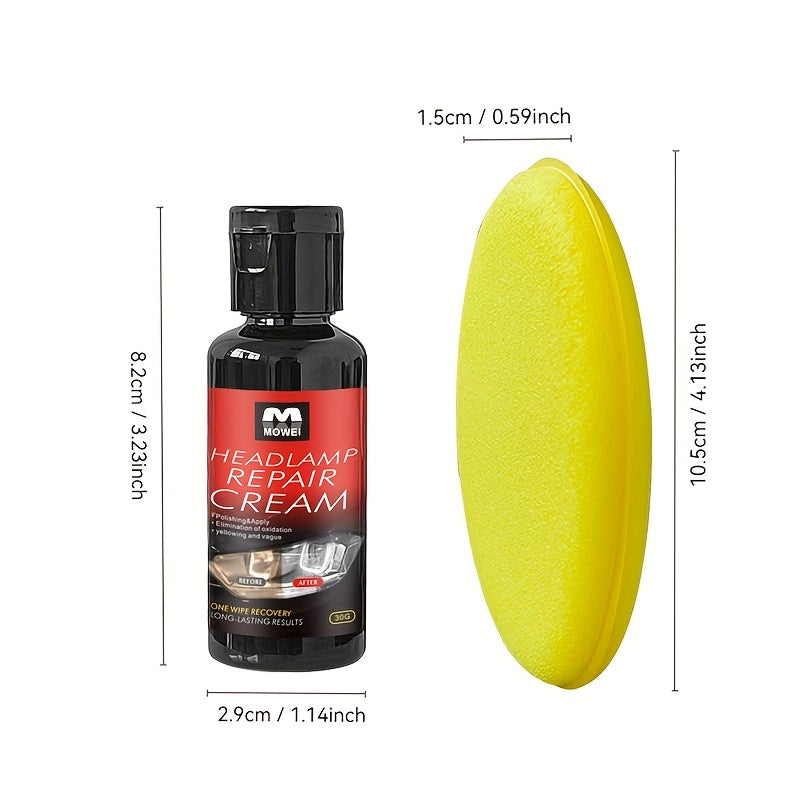 Headlight renovation kit, headlight polishing, headlight scratch repair, quickly solve the problems of headlight aging, scratches, headlight yellowing and fuzzy, DIY operation is simple, headlight renovation is 90% bright as
