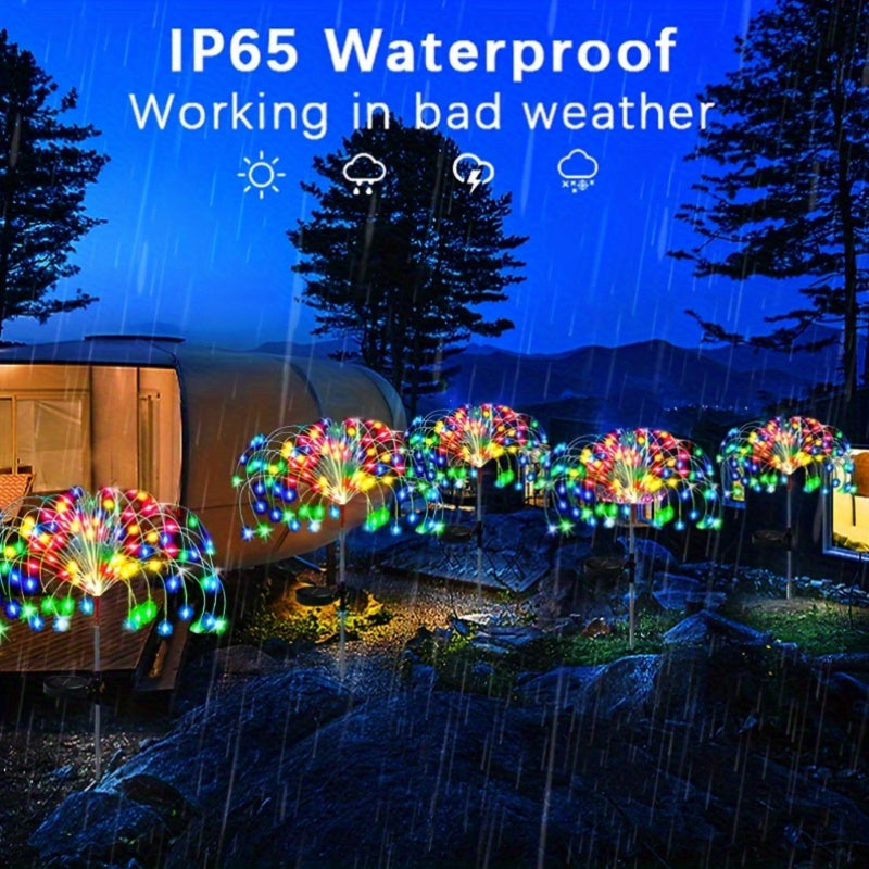 FACHOI Solar Garden Lights, 420LED Firework Design, 8 Lighting Modes,, Intelligent Sensor Switch, Outdoor Decor for Patio, Walkway, Pathway, Party, Wedding - 360/200/60 LED Options, Solar Powered Lighting, Outdoor Lighting |