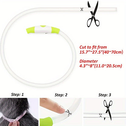 1pc Luminous Companion USB Rechargeable LED Pet Collar