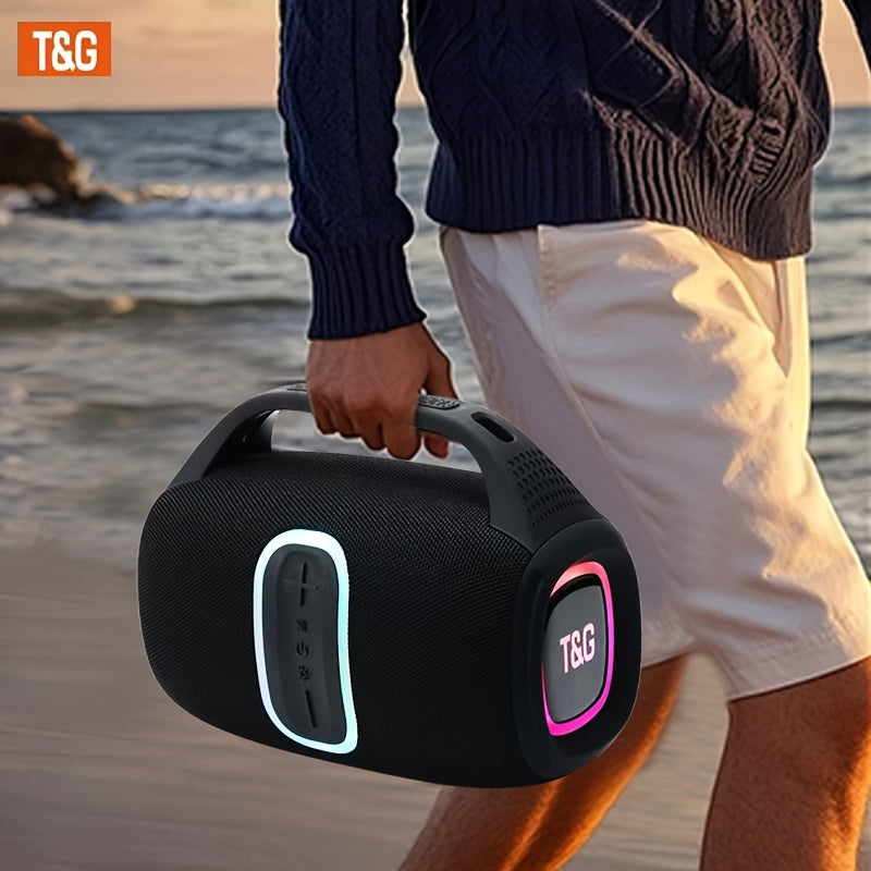 T&G Portable Wireless Wireless Speaker - 24W HD Stereo Sound, IPX4 High Quality & Dustproof, Long-Lasting 3600mAh Battery, Dual Speakers, Compatible with Phone/ Tablet/TV/PC, USB-C Portable Charger - for Home, Travel, Party,