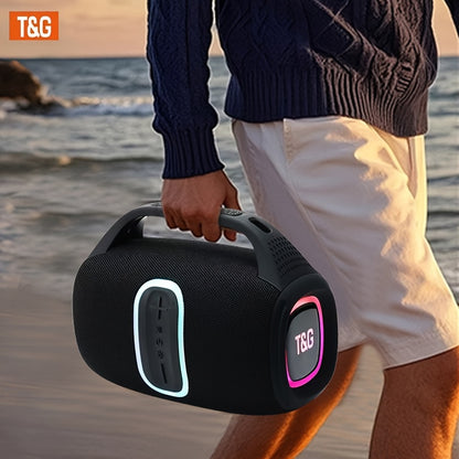 T&G Portable Wireless Wireless Speaker - 24W HD Stereo Sound, IPX4 High Quality & Dustproof, Long-Lasting 3600mAh Battery, Dual Speakers, Compatible with Phone/ Tablet/TV/PC, USB-C Portable Charger - for Home, Travel, Party,
