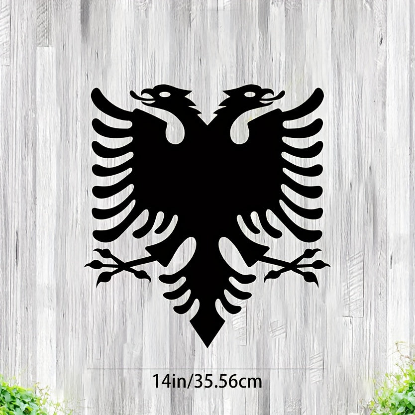 Elegant Black Metal Eagle Wall Sculpture - Laser-Cut Flag Design, Decorative Iron Art Plaque for Home, Porch, Garden Gate - Ideal New Home Gift, Outdoor Decor