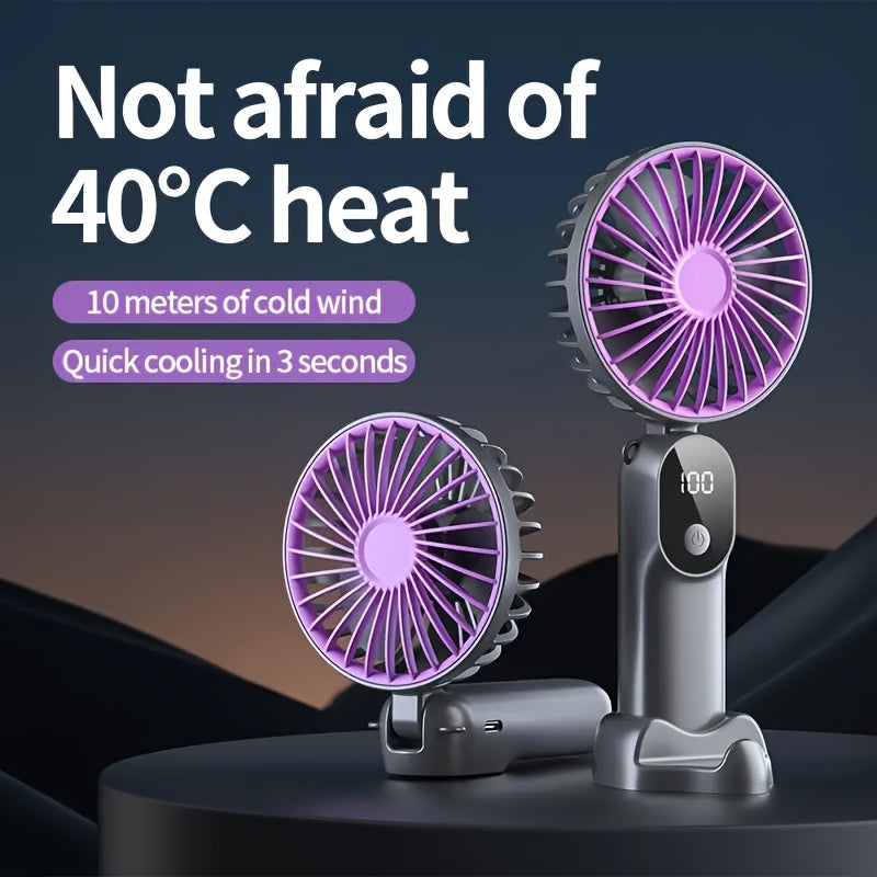 Portable Mini Fan USB Rechargeable with LED Display