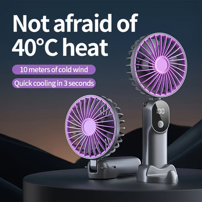 Portable Mini Fan USB Rechargeable with LED Display