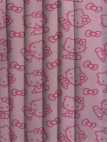 Kids' Short Sleeve T-Shirt - Cute Pink for Hello Kitty Cartoon Pattern, 3D Digital Print, Suitable for Outdoor | Casual | Sports | Home, Comfortable Sliky Fiber Fabric Fabric