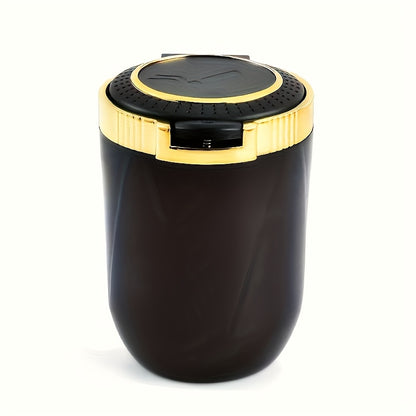 New Car Ashtray, Detachable Storage Box with One-Click Automatic Lid, Metal Lining