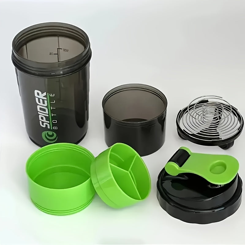 1pc Portable Outdoor Protein Shaker Cup - 3-Layer Detachable Design with Measurement Markings, BPA-Free Leak-Proof Blender for Fitness, Gym & On-the-Go Protein Powder Mixing (Multi-Color Options), Protein Shaker Bottle