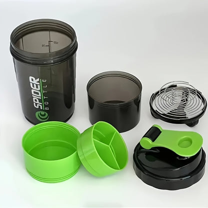 1pc Portable Outdoor Protein Shaker Cup - 3-Layer Detachable Design with Measurement Markings, BPA-Free Leak-Proof Blender for Fitness, Gym & On-the-Go Protein Powder Mixing (Multi-Color Options), Protein Shaker Bottle