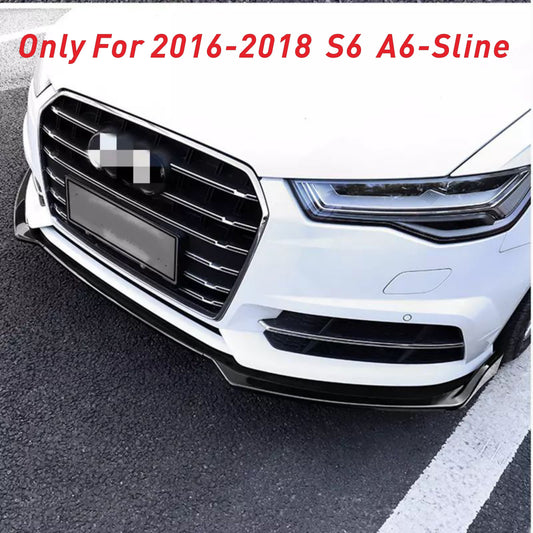 Gloss Black Front Lip Splitter for AUDI A6-S-Line/S6/C7-Facelift 2016-2018