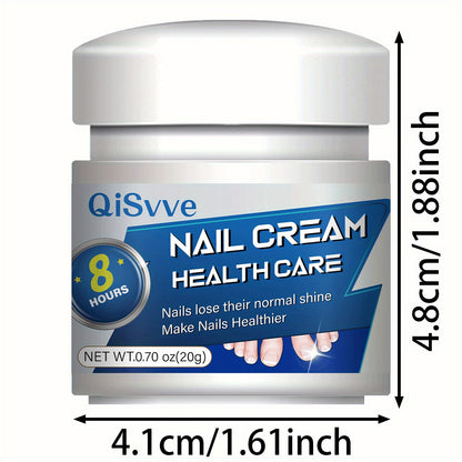 QiSvve 8-Week Nail Care Cream - Salicylic Acid & Plant Extract Formula for Strong, Healthy Fingernails & Toenails, Moisturizing Cuticle Care, Fades Yellowing, Smooths Rough Texture, Formaldehyde-Free, 0.70oz/, Nail Care Produ