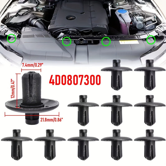 10pcs Car cover plate fixing clips for AUDI A2 A4 A5 A8 Q3 Q5 S4 S5 S8 TT TTS for VOLKSWAGEN CR7 4D0807300 Body clips Accessories