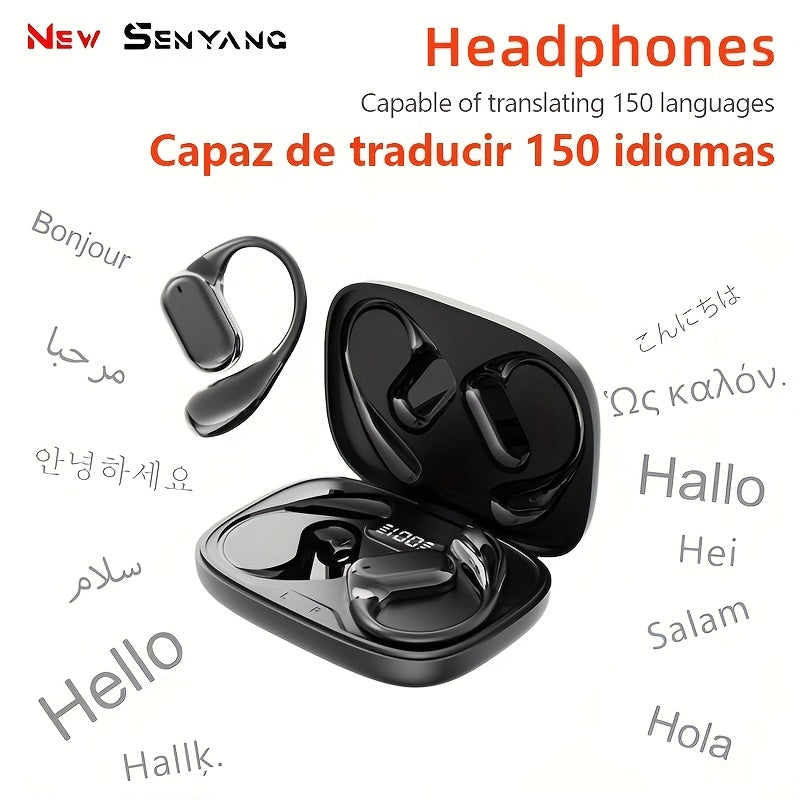2025 New Senyang AI Translation Wireless Earbuds - Comfortable, Noise-Canceling, Touch-Controlled, Multi-Language Support, Rechargeable Lithium Battery, Ideal for Travel, Socializing, Studying, and Sports - Adult Movie and Ga