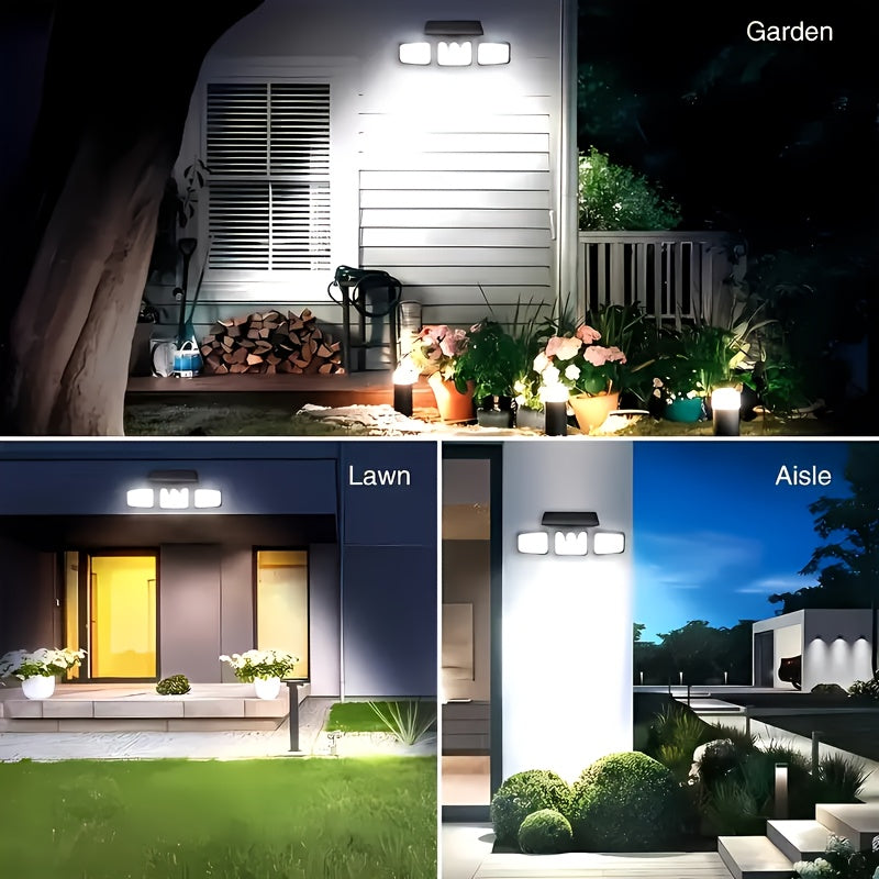 Solar-Powered Motion Sensor Light - 74 LED Outdoor Floodlight, 3 Modes,, Suitable for Front Door, Yard, Garage, Sidewalks, Pathways, Garden, and Patio | Solar Energy & Energy-Efficient Outdoor Lighting | Durable Plastic Body