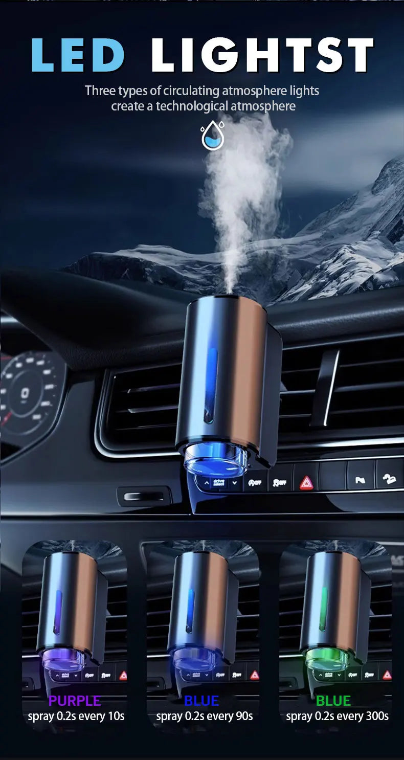 Smart Car Air Aromatherapy Diffuser Fragrance Car Air Fresheners With Three Adjustable Humidifier Essential Oil Diffuser