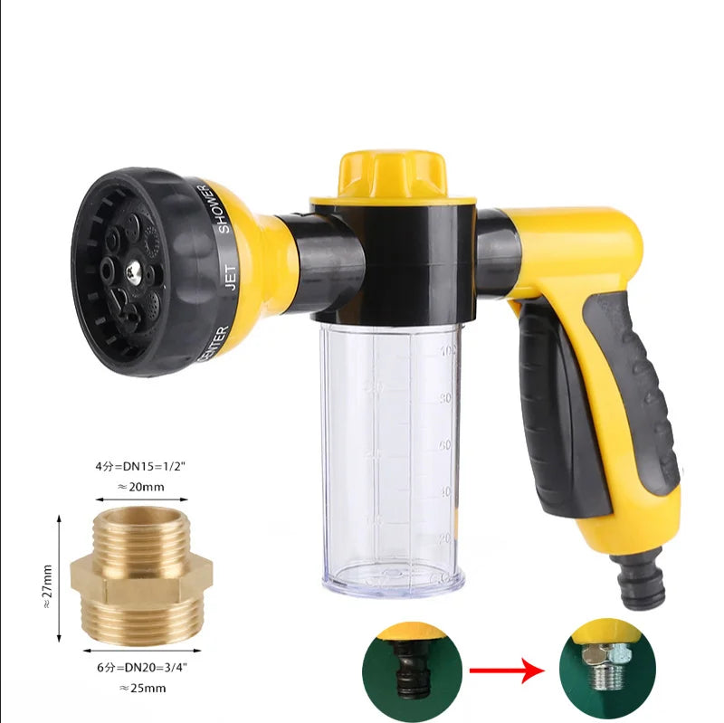 High-pressure Sprayer Nozzle Hose dog shower Gun 3 Mode Adjustable Pet Wash Cleaning