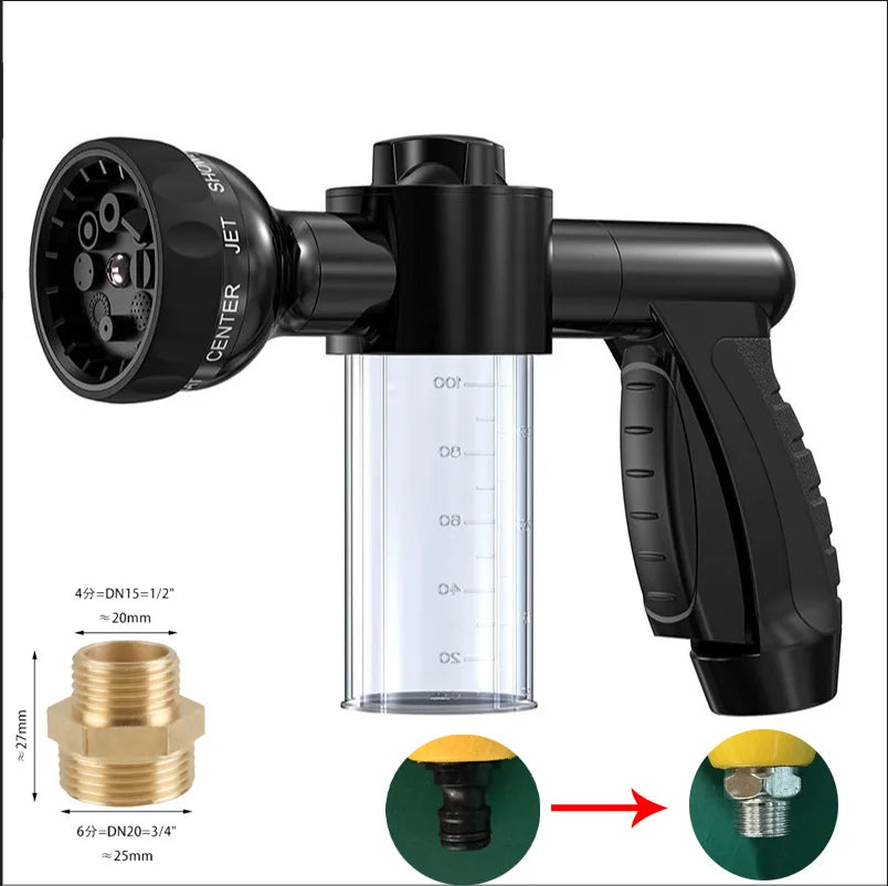High-pressure Sprayer Nozzle Hose dog shower Gun 3 Mode Adjustable Pet Wash Cleaning