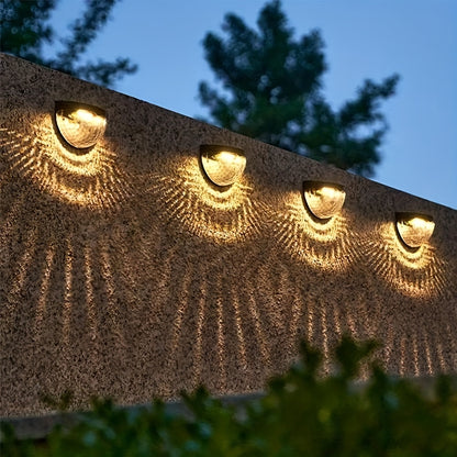 Staaricc 2/4/6pcs Solar fence lights, solar deck lights, solar wall lights, solar wall-mounted lights, outdoor fence deck garden garage ladder lighting
