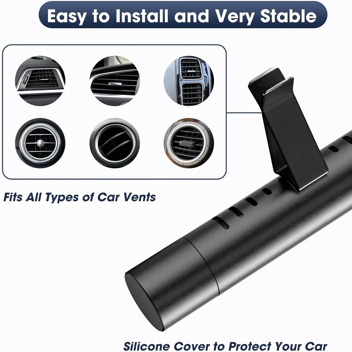 Car Air Freshener Set; Aromatic Stick Air Freshener Diffuser, (Includes 1 Diffuser And 5 Solid Mixed Fragrance Sticks).