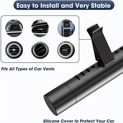 Car Air Freshener Set; Aromatic Stick Air Freshener Diffuser, (Includes 1 Diffuser And 5 Solid Mixed Fragrance Sticks).