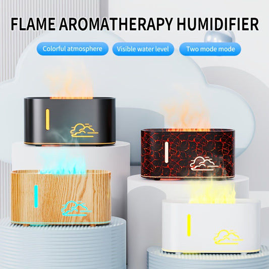 1pc Long Strip Wood Grain Cracked Aromatherapy Humidifier, 160ml Colorful Gradient Atmosphere Light, Silent and Compact Portable for Bedroom Office School Air-conditioned Room, No Battery Included, USB Plug-in Use