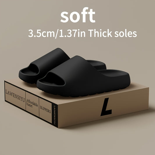 Men'S Solid Color Breathable Thick Slides, Casual Round Toe EVA Slides, Anti-Slip, Anti-Odor, Indoor Shoes for Mensuitable for Men & Women