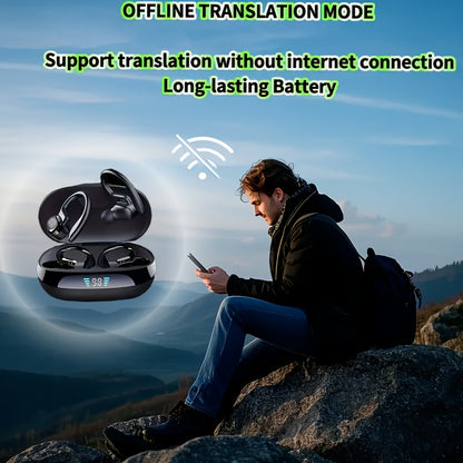 [144 Real Time Translation Earphones] New 144 Translation Earphones: Real Time Translation Headphones, Suitable for Travel, Business, And Work