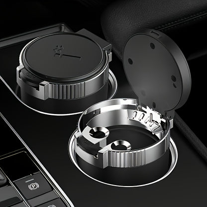 New Car Ashtray, Detachable Storage Box with One-Click Automatic Lid, Metal Lining