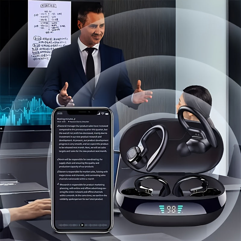 Smart Wireless Headphones with AI Translation Capabilities - Supports Multiple Languages, Offers Real-Time Translation, And Can Record Meetings - Ideal for Travel, Business, And Professional Use.