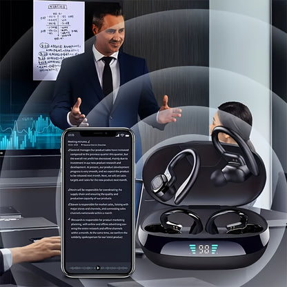 Smart Wireless Headphones with AI Translation Capabilities - Supports Multiple Languages, Offers Real-Time Translation, And Can Record Meetings - Ideal for Travel, Business, And Professional Use.