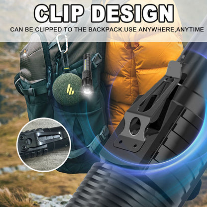 A Multifunctional Outdoor Flashlight, Featuring a Super Bright Telescopic Zoom, Rechargeable Camping Light, Suitable for Travel, Camping, Hiking, Fishing, And Emergencies.