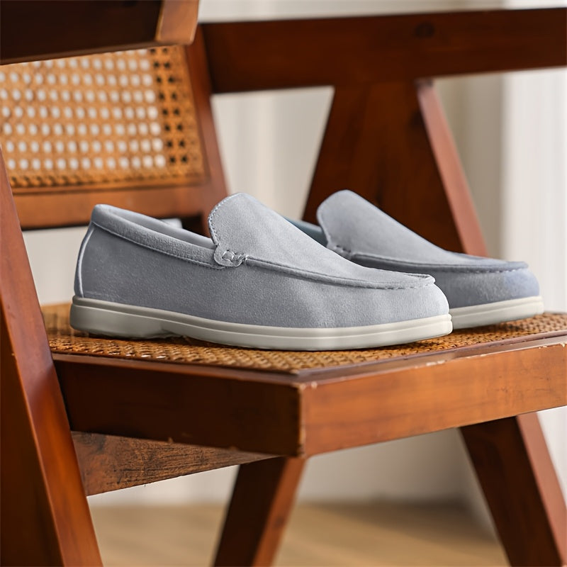 Men'S Slip-On Loafers - Lightweight Summer Shoes, Beige/Brown Formal & Casual Shoes, Easy Slip-On Closure, Synthetic Upper & Sole for Office, Vacation, Everyday - Minimalist British Style Dress Shoes, Office Footwear, Sleek D