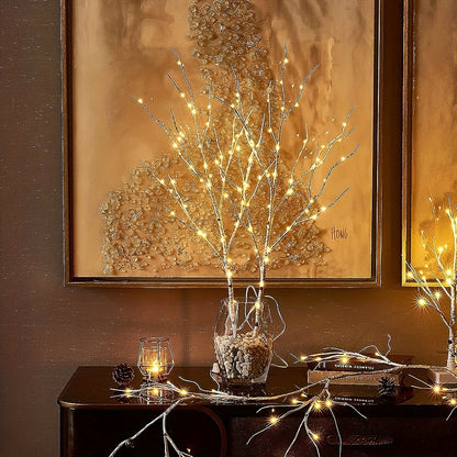 Illuminated birch branch decorative light, simulated artificial branches, battery powered, suitable for indoor and outdoor Christmas, weddings, parties, Valentine's Day, home decoration lights, etc