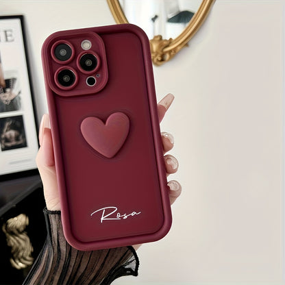 Personalized Customized Name Case for iPhone 17 16 15 14 13 12 11 Pro Max Luxury Acrylic 3D Love Heart Soft DIY Shockproof Gift Cover 14 15 16 Plus 17 Air
