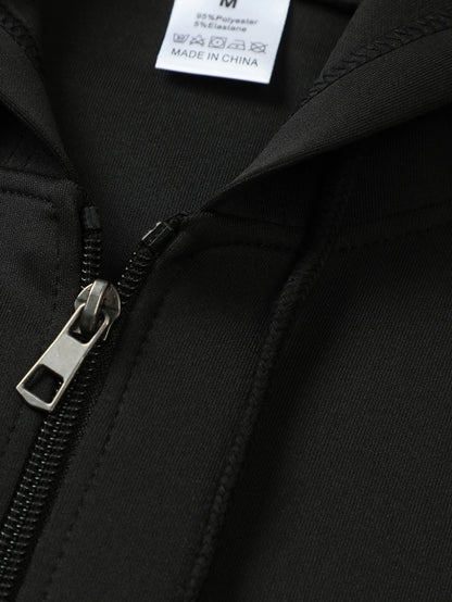Men'S Casual Hooded Jacket with "RAW" Graphic Print - Light Gray Zip-Up Coat, Polyester Lining, Regular Fit, Front Pockets, Casual Outerwear | Trendy Casual Jacket | Polyester Lined Interior
