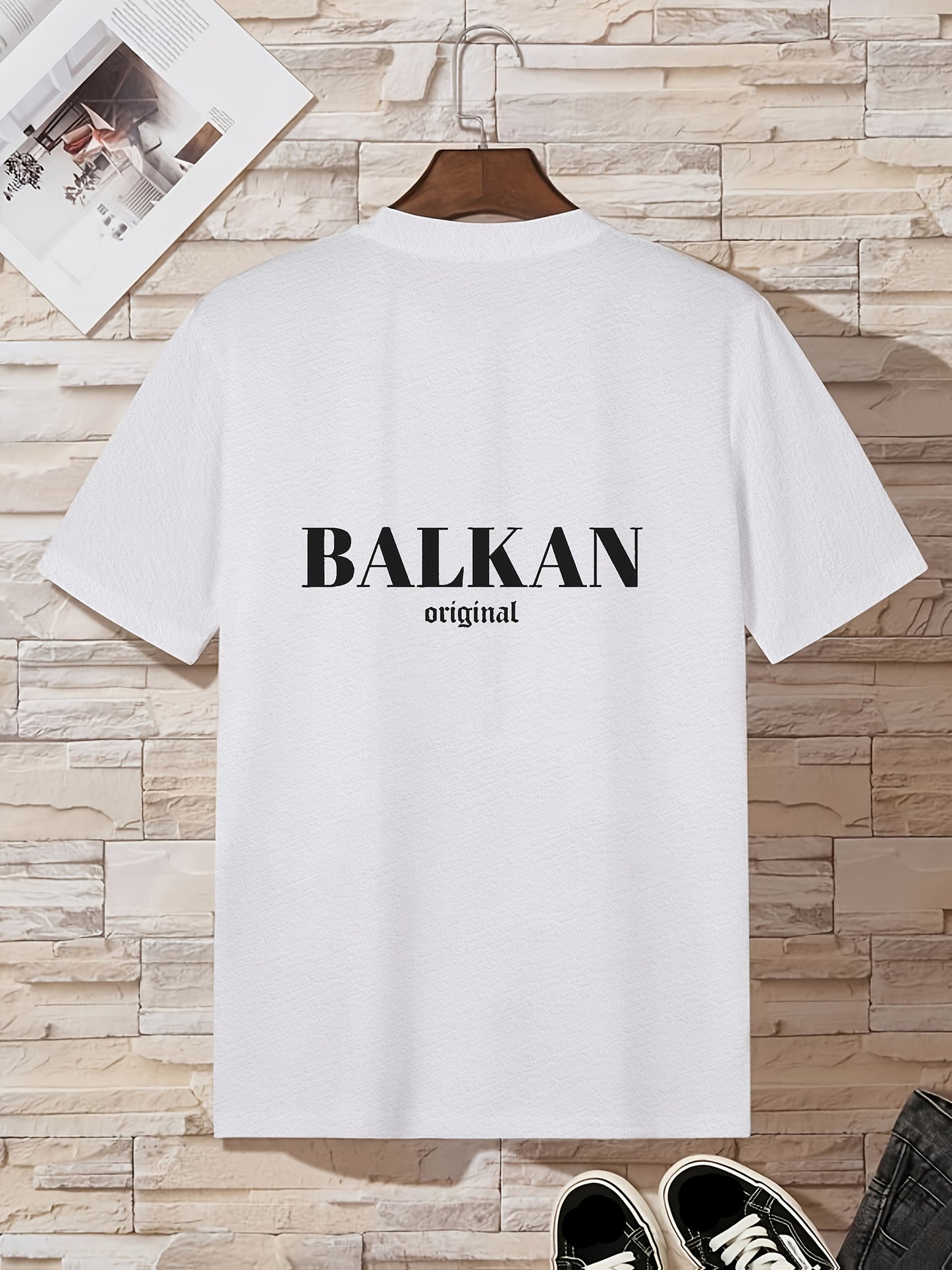 Men'S Casual Short Sleeve T-Shirt - "Made in Balkans" Print, Lightweight & Breathable Summer Tee, Round Neck, Regular Fit, Perfect for Casual Attire, Breathable Clothing | Modern Casualwear | Lightweight Shirt