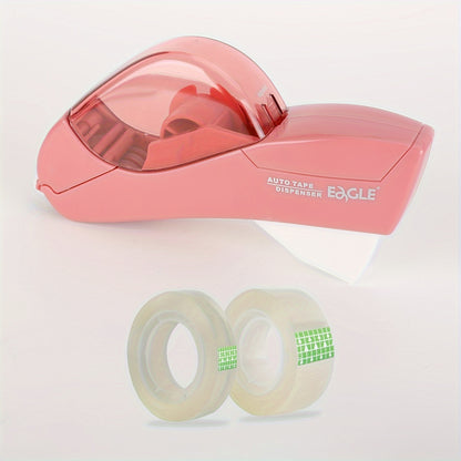 Eagle Automatic Tape Dispenser with One Roll Included, Handheld Packaging and Gift Wrapping Tape Cutter, Major Material ABS, Fits 1/2''-3/4'' Tape Width, Easy One-Handed Operation, No Batteries Required - Ideal for Scrapbooki