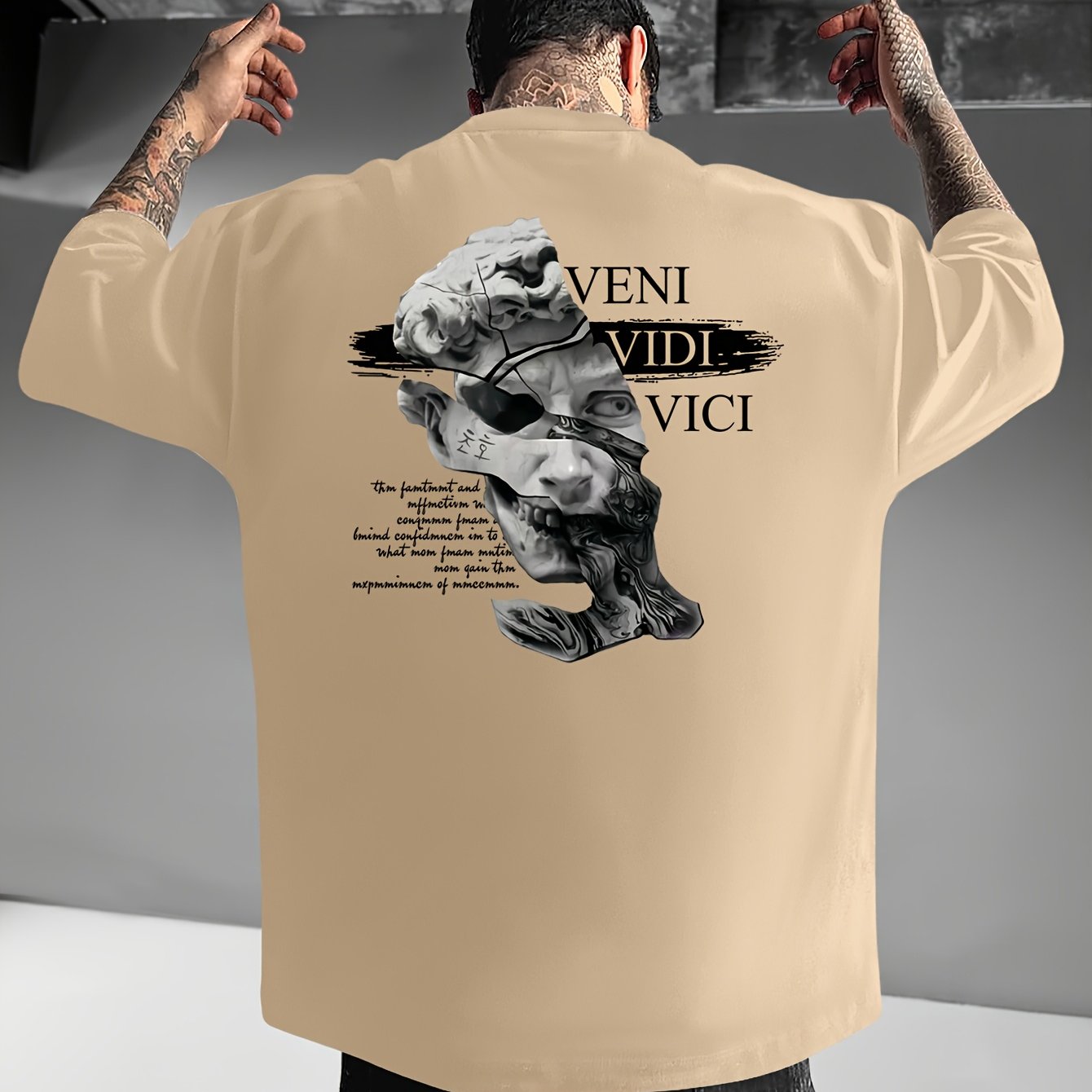 Men'S Casual Crew Neck T-Shirt, Loose Fit, Graphic Print, Polyester, Short Sleeve, Summer Streetwear Tee, Daily Tshirt | Bold Streetwear | Graphic Print Tee