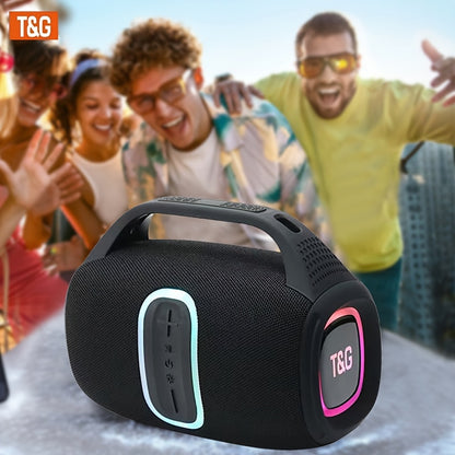 T&G Portable Wireless Wireless Speaker - 24W HD Stereo Sound, IPX4 High Quality & Dustproof, Long-Lasting 3600mAh Battery, Dual Speakers, Compatible with Phone/ Tablet/TV/PC, USB-C Portable Charger - for Home, Travel, Party,