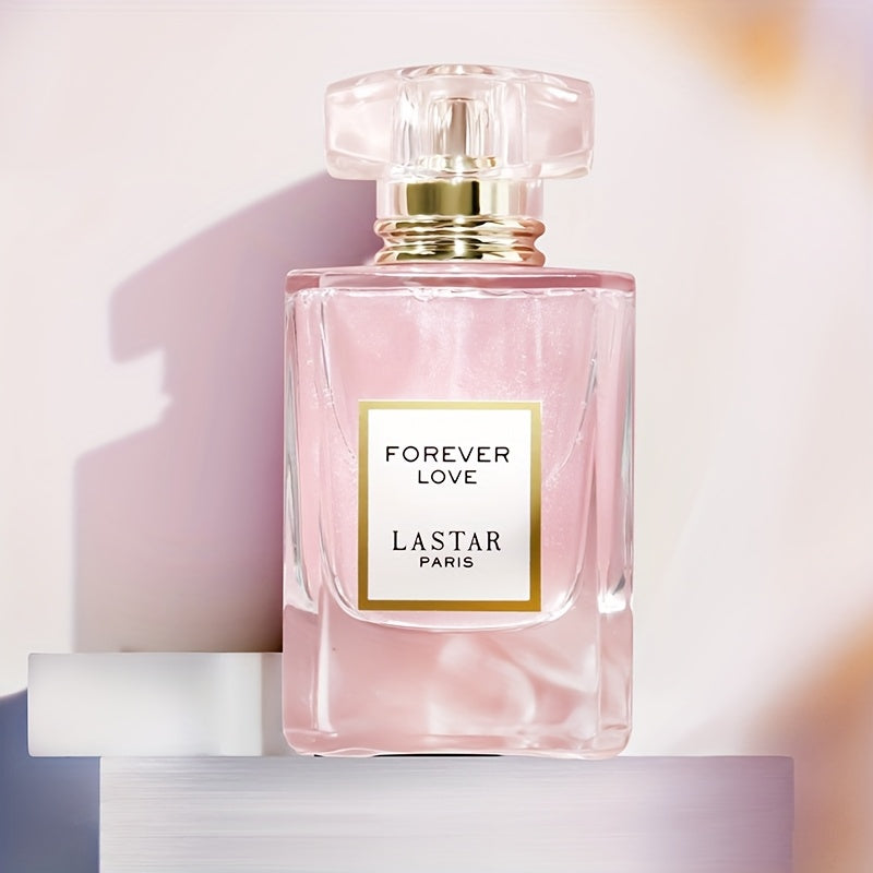 LASTAR Paris Forever Love Perfume 1.86oz, Romantic Floral Scent with Rose, Jasmine, Vanilla & Patchouli, Soft & Fresh Fragrance, Long-Lasting, Elegant Pink Glass Bottle with Golden Cap, Perfect Party/ Holiday Gift for Women