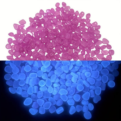 100pcs Glow-in-the-Dark Resin Mini Pebbles - Blue & Green Glowing Stones for DIY Crafts, Garden Pathways, Aquarium Decor, and Festive Outdoor Displays, Garden Decorations, Aquarium Ornaments, Festive Display Stones, Durable D