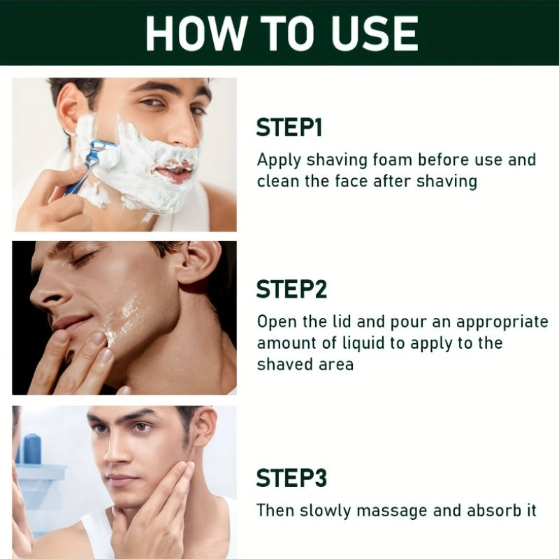 Men'S Summer Refreshing Mint After Shave Care Serum 2pcs, with Aloe, Peppermint, Eucalyptus Oil Extracts, Lightweight Non-Greasy Formula, Instant Absorption, 72-Hour Hydration & Long-Lasting Oil Control, Soothes Dryness, Redn