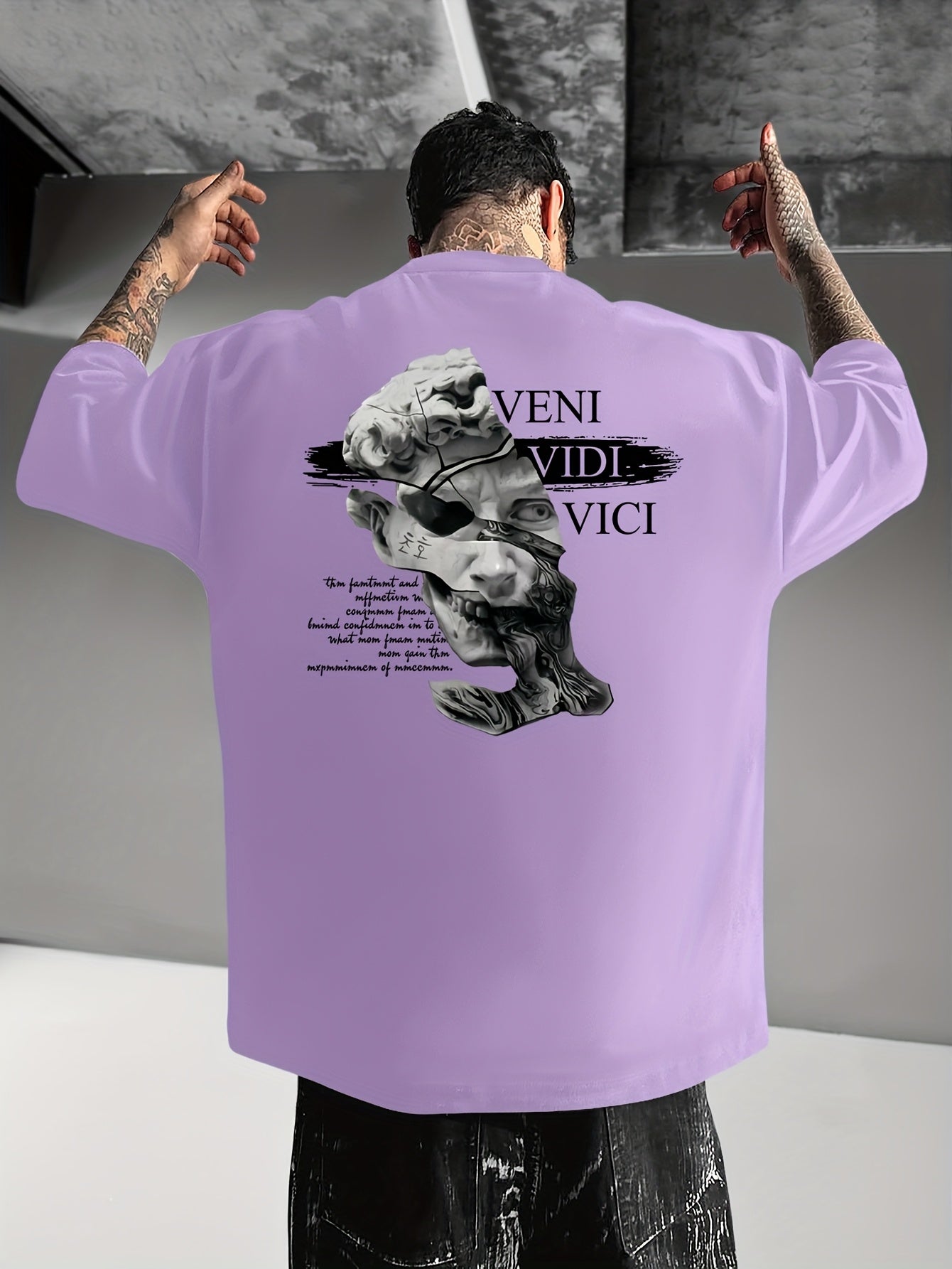Men'S Casual Crew Neck T-Shirt, Loose Fit, Graphic Print, Polyester, Short Sleeve, Summer Streetwear Tee, Daily Tshirt | Bold Streetwear | Graphic Print Tee