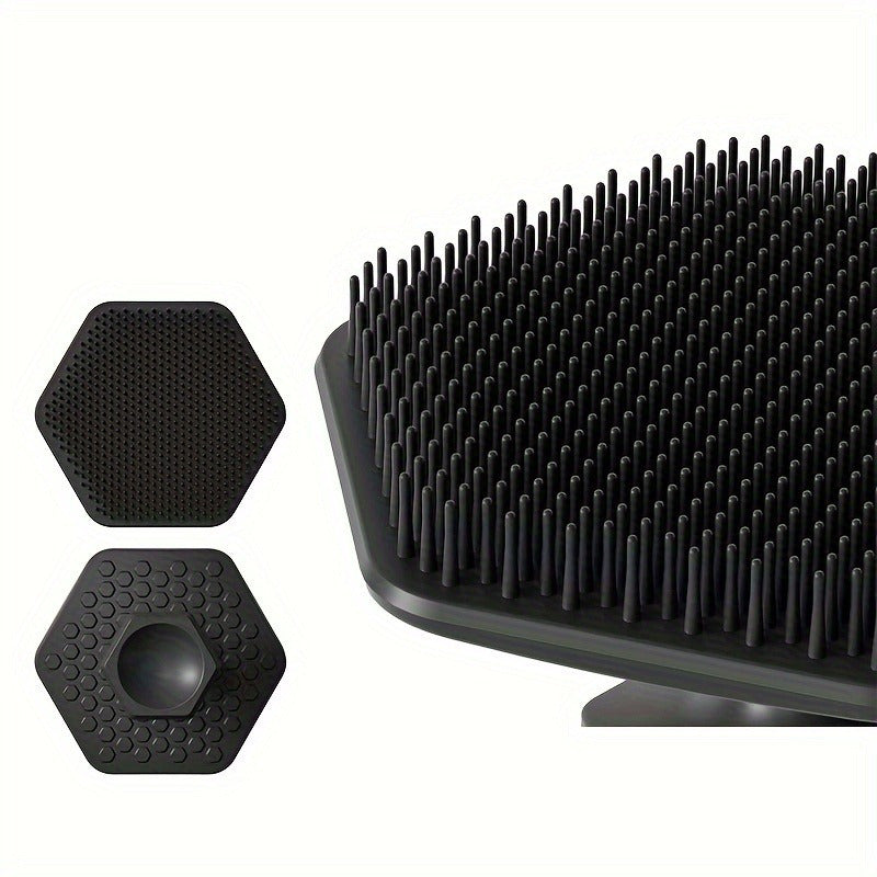 1pc Men's Silicone Face Scrubber - Gentle Exfoliator & Massager Pad for Deep Cleansing, Fragrance-Free, Ergonomic Design Removes Dead Light Beige, Enhances Shaving Experience, Durable Silicone Facial Care Tool, Shaving Enhanc