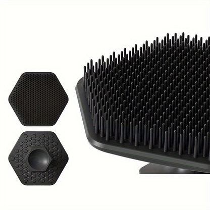 1pc Men's Silicone Face Scrubber - Gentle Exfoliator & Massager Pad for Deep Cleansing, Fragrance-Free, Ergonomic Design Removes Dead Light Beige, Enhances Shaving Experience, Durable Silicone Facial Care Tool, Shaving Enhanc