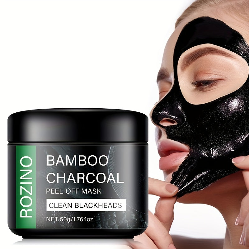 Rozino Bamboo Charcoal Face Mask - Deep Cleansing, Moisturizing, Blackhead Cleaner, Hypoallergenic, Paraben-Free, Aloe Vera Scented, All Skin Types, Beauty Mask for Clear Skin, Skin Care Mask|Natural Ingredients Mask|Moisturi