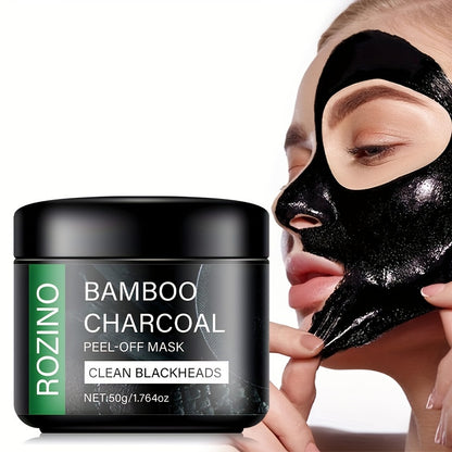 Rozino Bamboo Charcoal Face Mask - Deep Cleansing, Moisturizing, Blackhead Cleaner, Hypoallergenic, Paraben-Free, Aloe Vera Scented, All Skin Types, Beauty Mask for Clear Skin, Skin Care Mask|Natural Ingredients Mask|Moisturi
